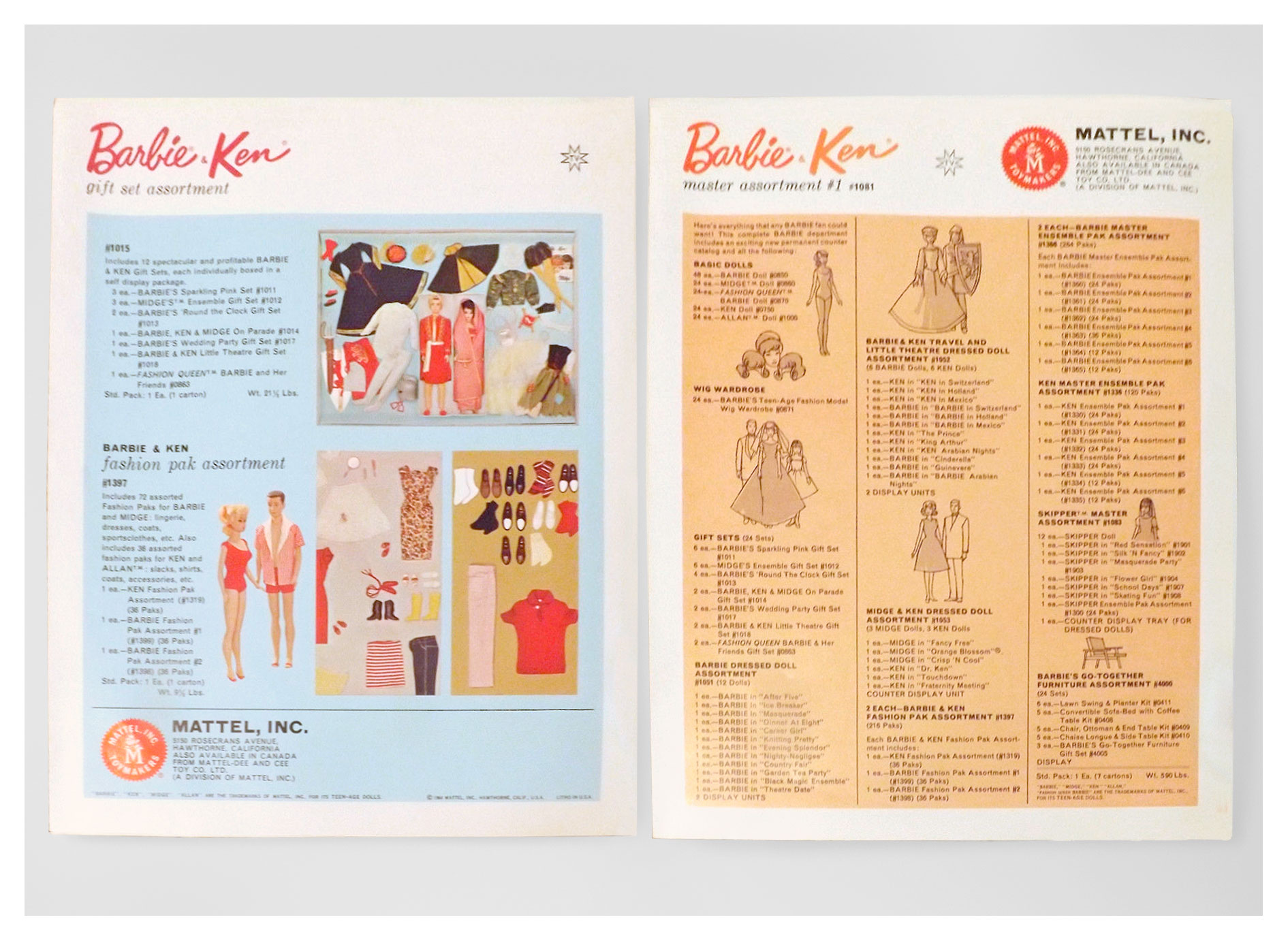 From 1964 Mattelzapoppin in '64 Advertising and Merchandising pack