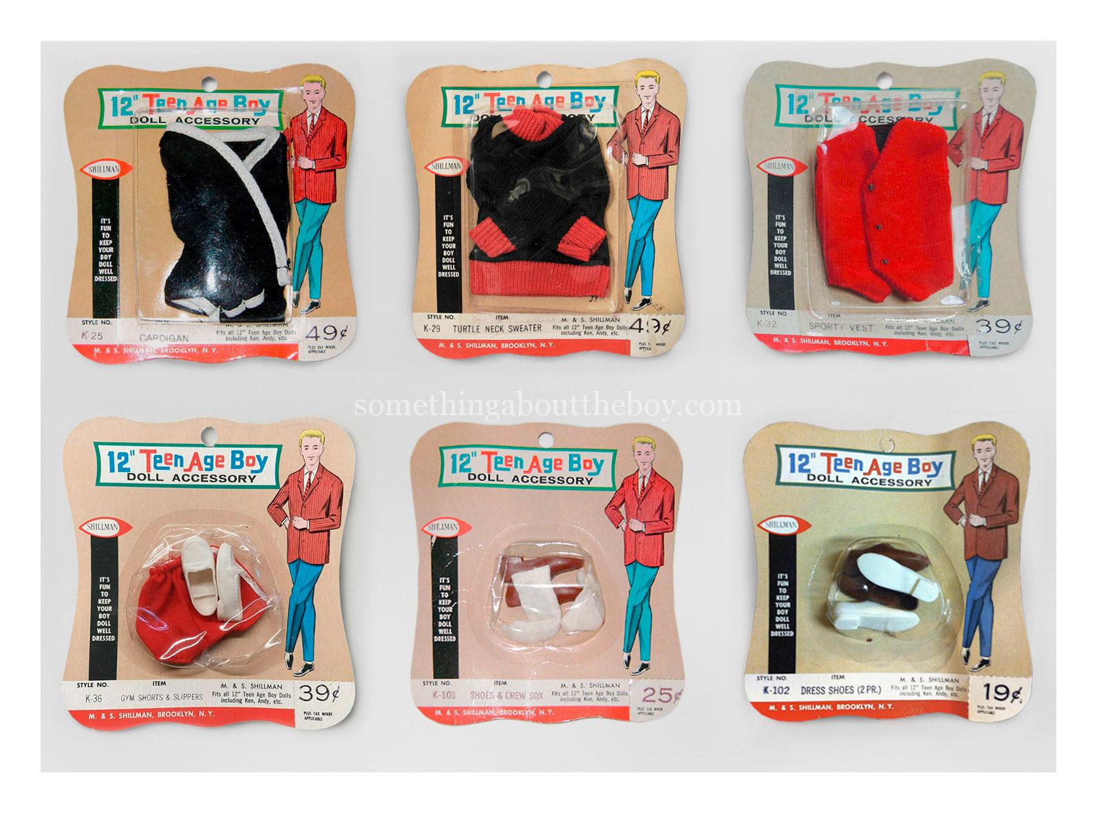 12 inch Teen Age Boy Doll Accessory sets by M&S Shillman