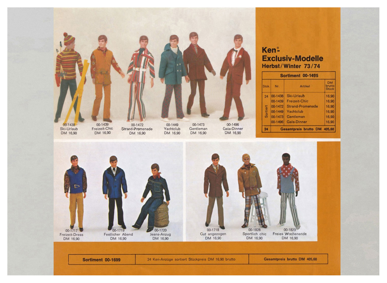 From 1974 German Mattel product sheet