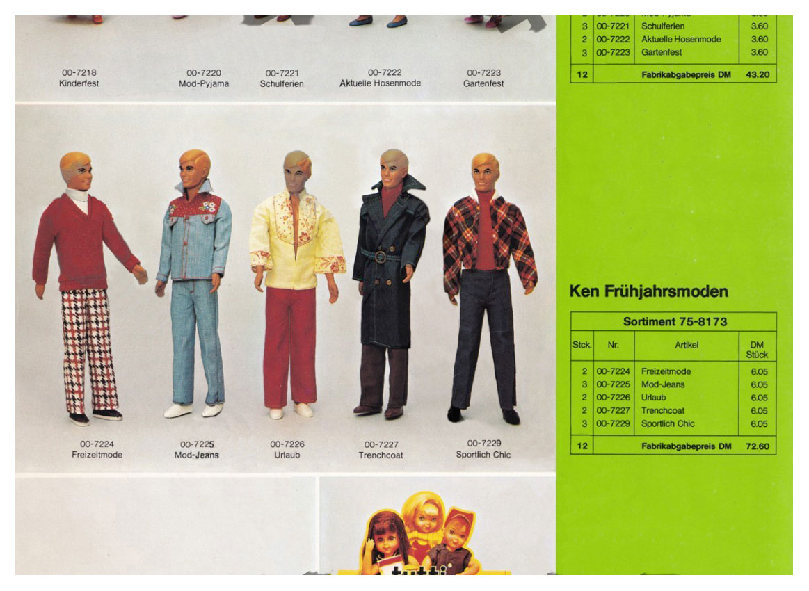 from 1975 German Mattel product sheet