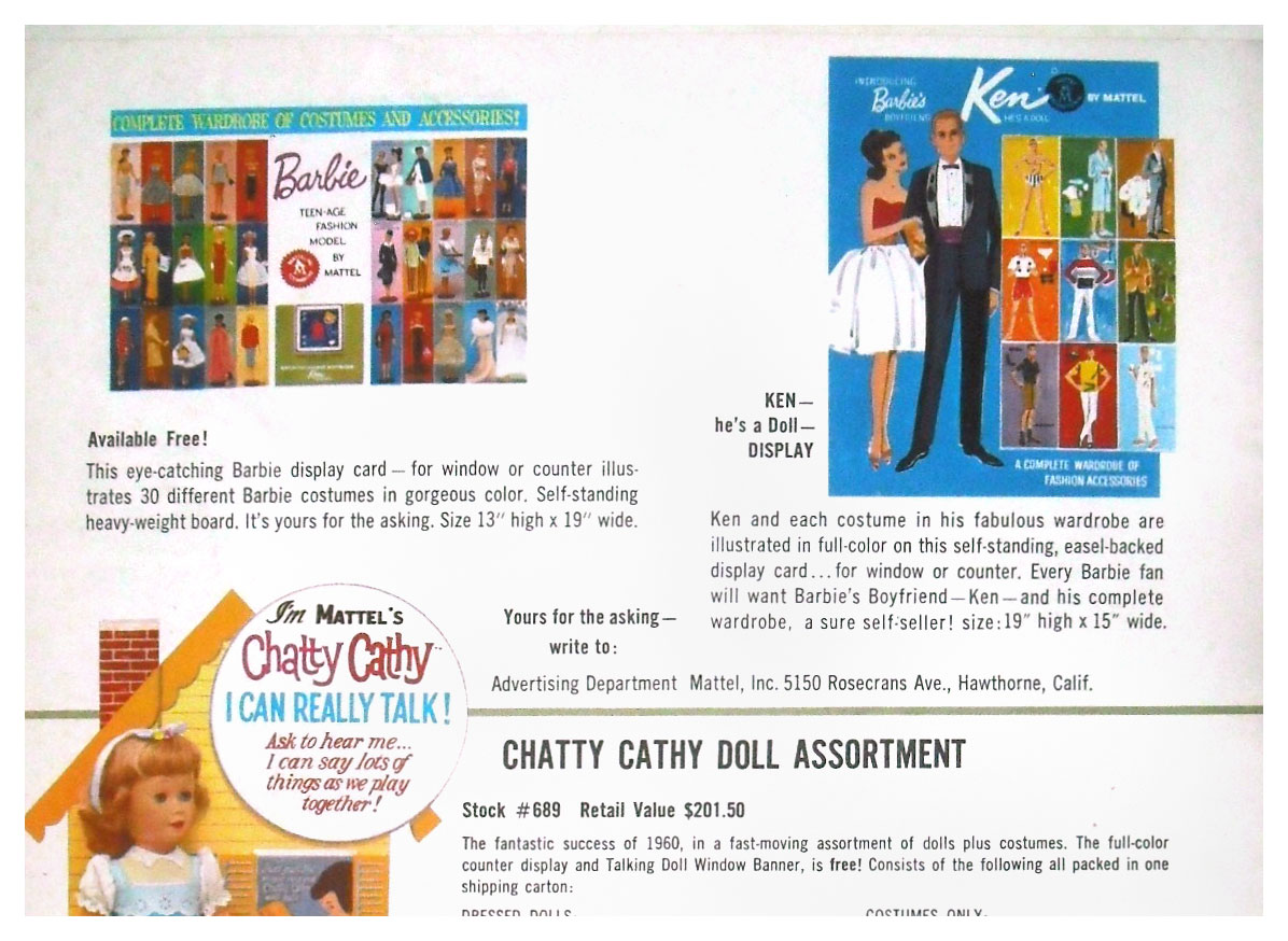 From 1961 Mattel Dolls (preview) brochure