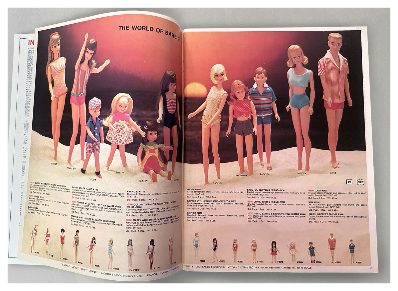 From 1967 Mattel Toys black (and blue) cover catalogue