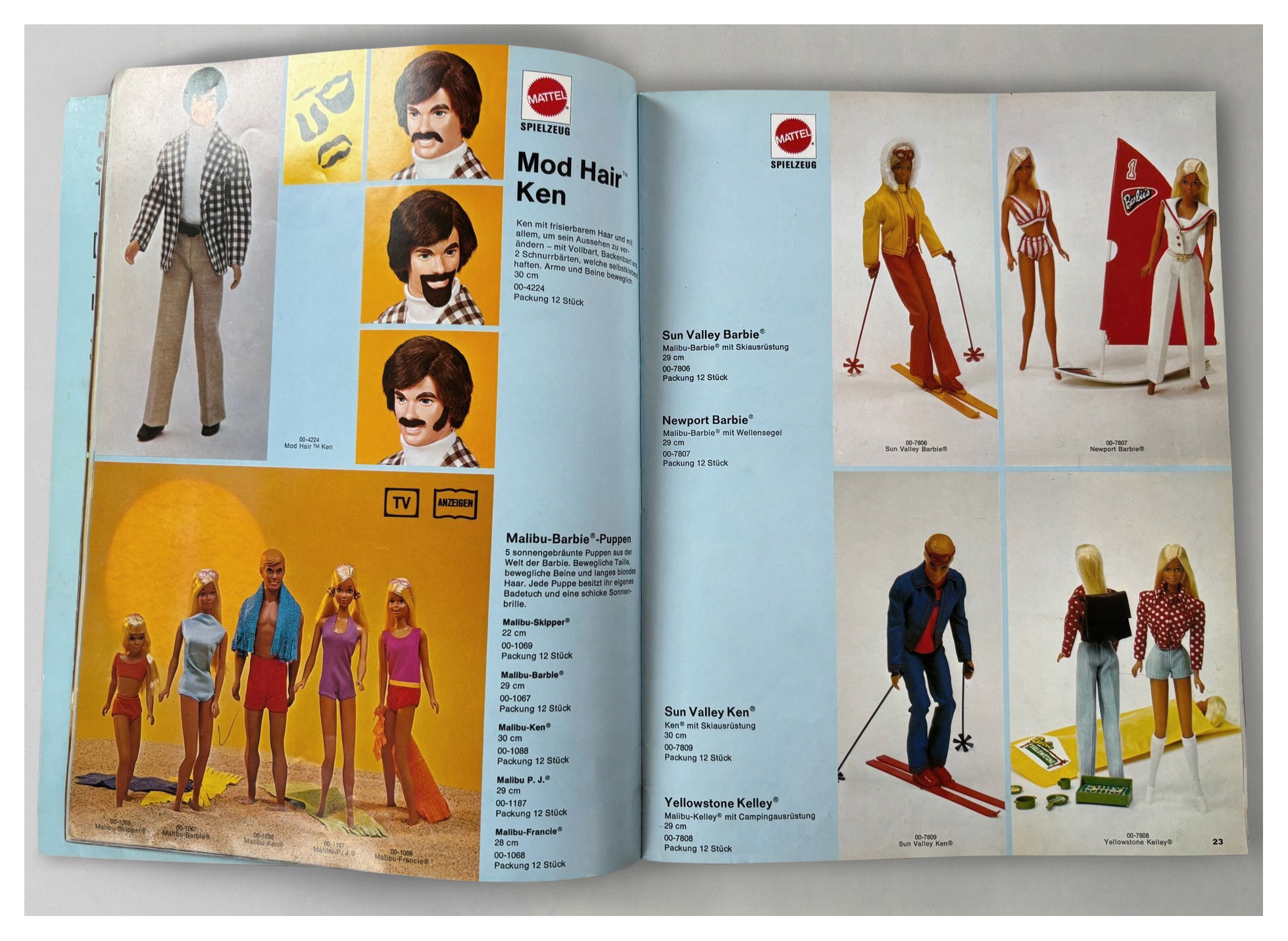 From German Mattel Spielzeug '74 catalogue