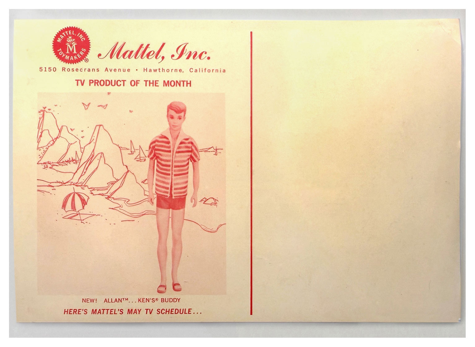 From 1964 Mattelzapoppin in '64 Advertising and Merchanding pack